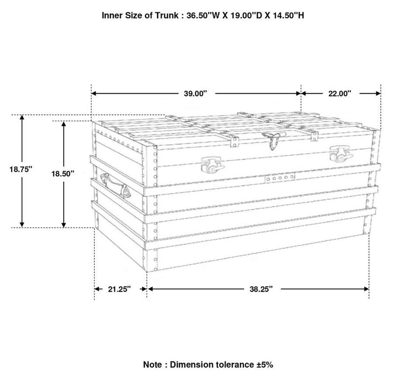 Simmons - Wood Storage Trunk - Natural And Black