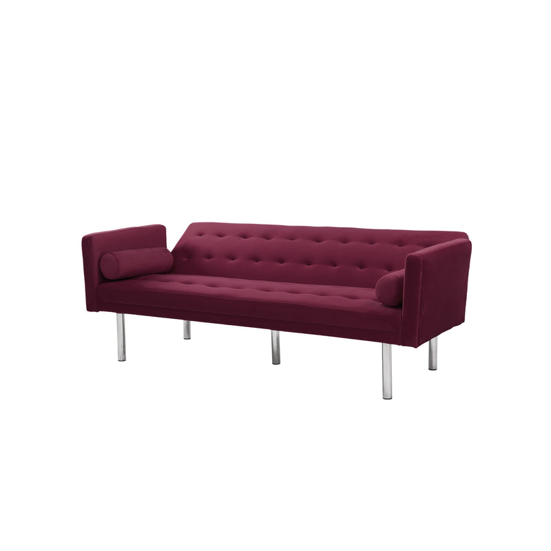 Square arm sleeper sofa Red Velvet ***Not available for sale on Walmart***