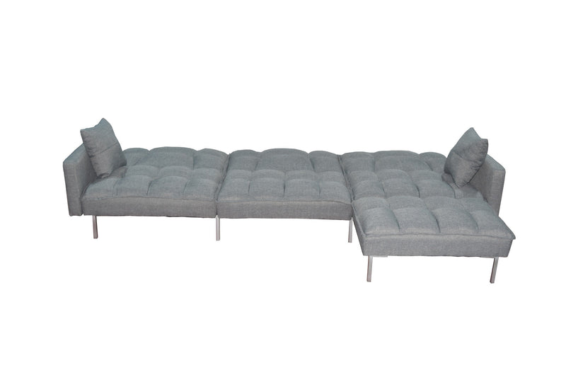 Sectional sofa couch sleeper grey