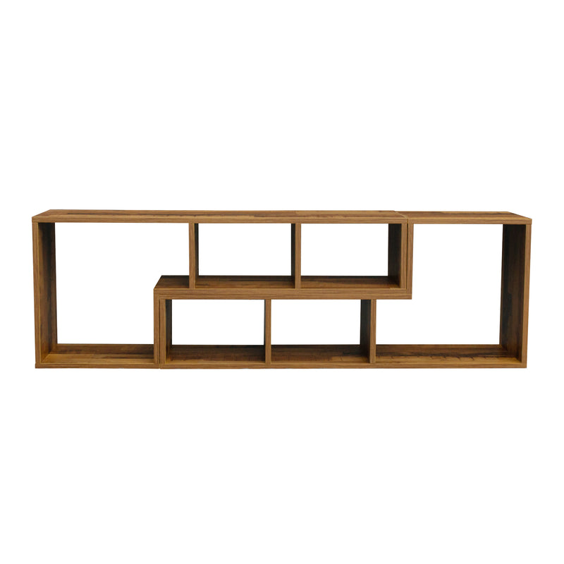 Double L-Shaped Oak TV Stand，Display Shelf ，Bookcase for Home Furniture,Fir Wood