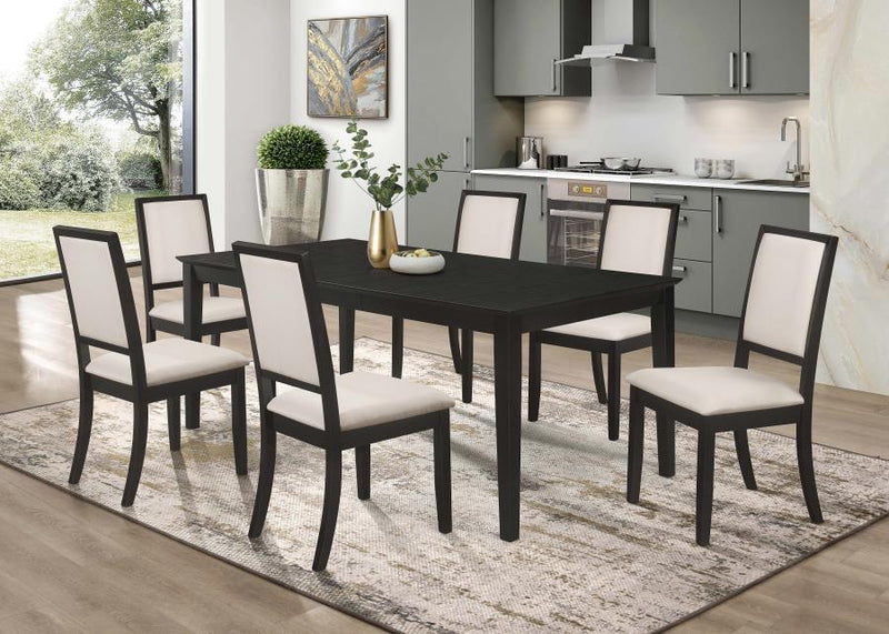 Louise - Upholstered Wood Dining Side Chairs (Set of 2) - Black - Atlantic Fine Furniture Inc