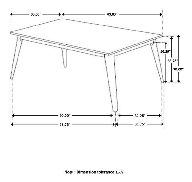 Everett - Rectangular Faux Marble Dining Table - White