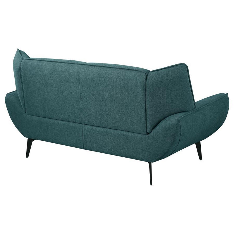 Acton - Upholstered Flared Arm Loveseat - Teal Blue