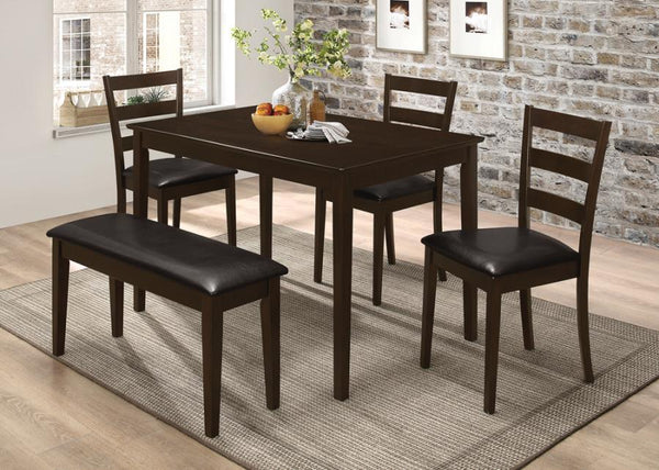 Guillen - 5 Piece Rectangular Dining Table Set - Cappuccino