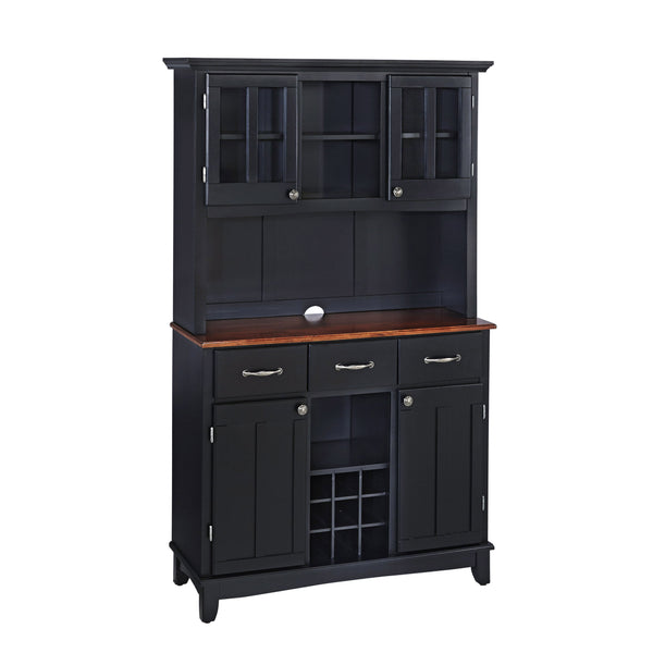 Hampton - Buffet With Hutch - Wood - Black - 72.25"