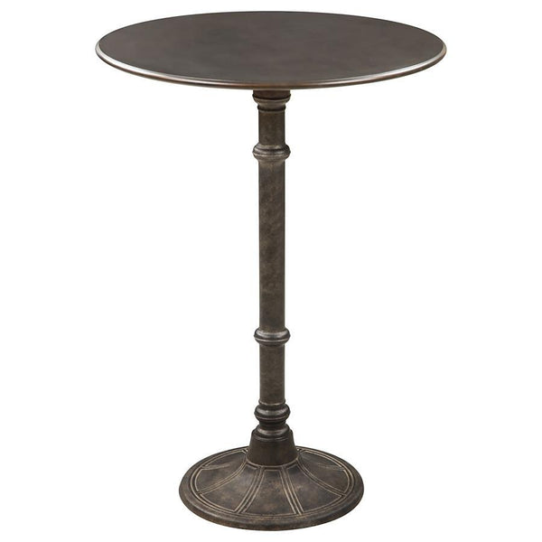 Oswego - Round Pub Height Bistro Bar Table - Dark Russet - Atlantic Fine Furniture Inc