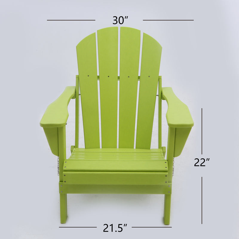 Classic Solid All-weather Folding Plastic Adirondack Chair