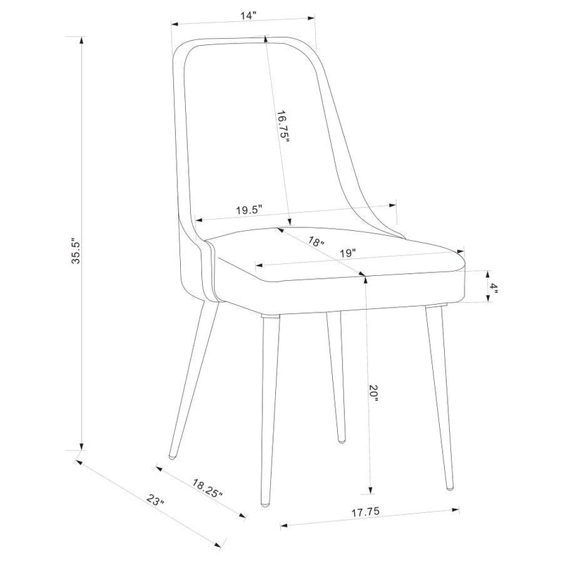 Alan - Fabric Upholstered Dining Side Chair (Set of 2) - Gray