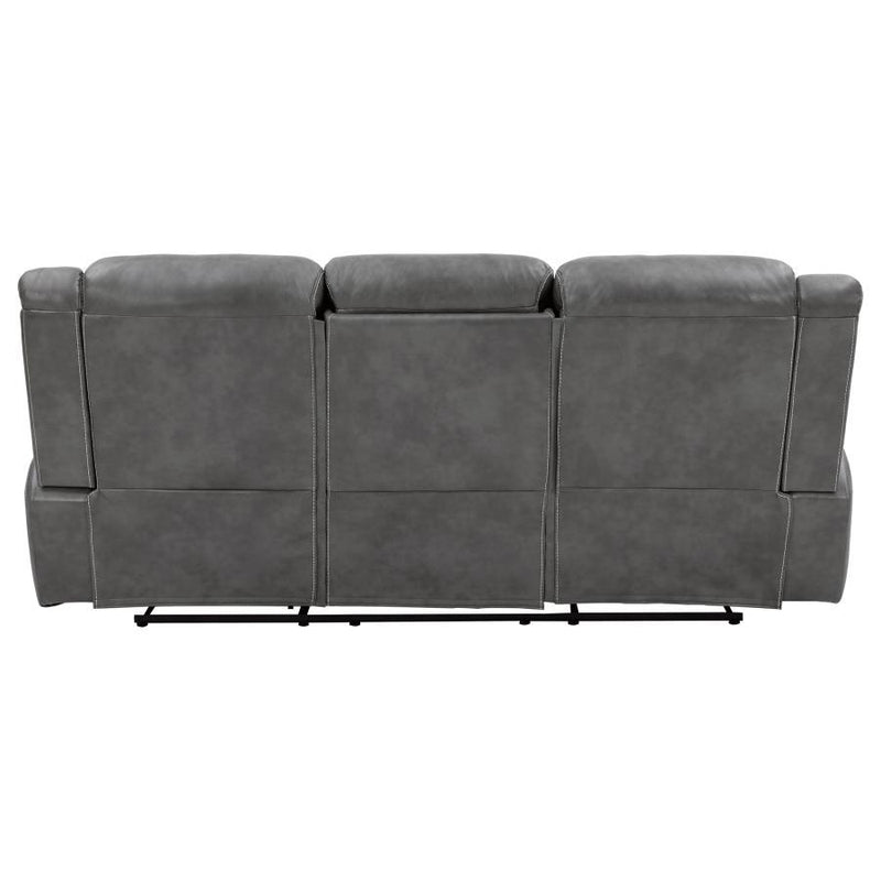 Conrad - Upholstered Padded Arm Motion Sofa - Gray - Atlantic Fine Furniture Inc