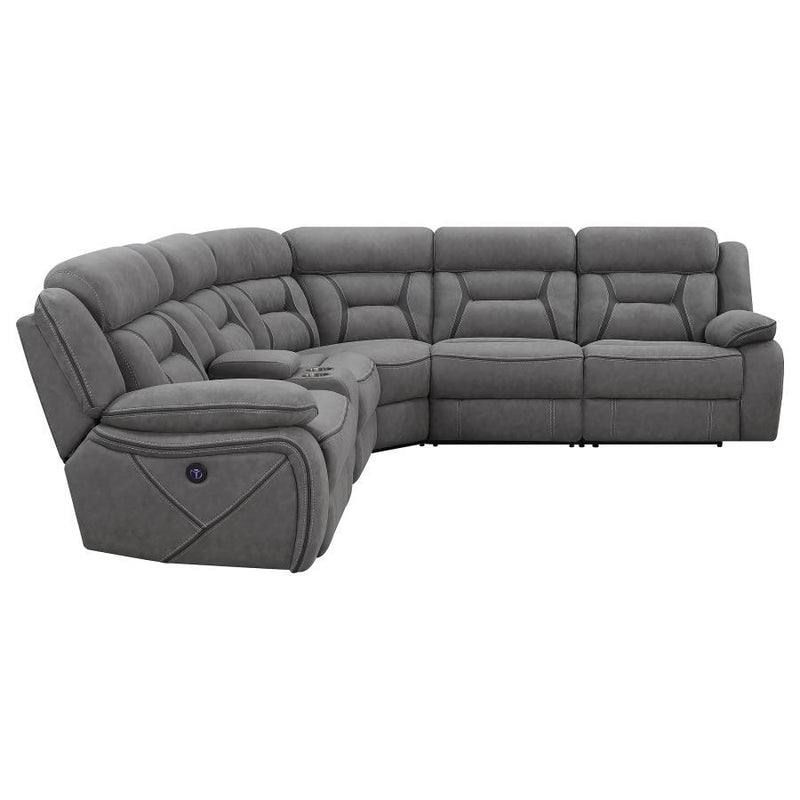 Higgins - Four-Piece Upholstered Power Sectional