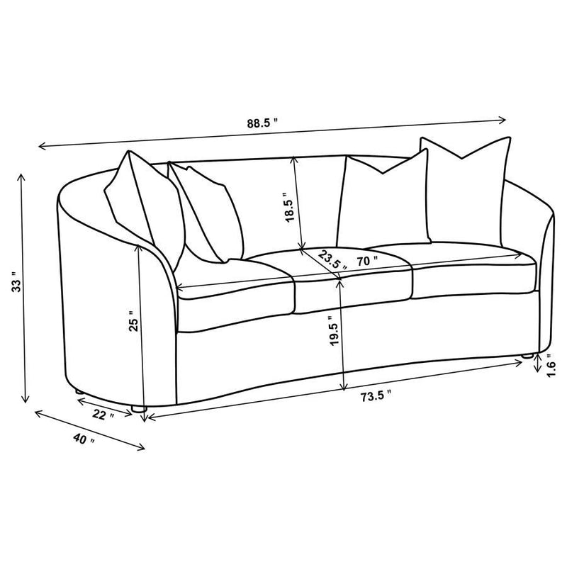 Rainn - Boucle Upholstered Sloped Arm Sofa - Latte