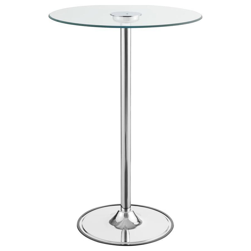 Thea - Round Glass Top LED Bistro Bar Table - Chrome - Atlantic Fine Furniture Inc