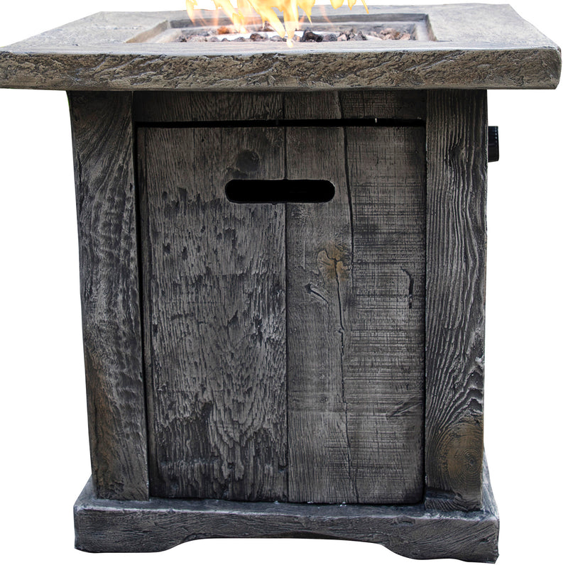 Santiago Wood Look Outdoor Gas Fire Pit