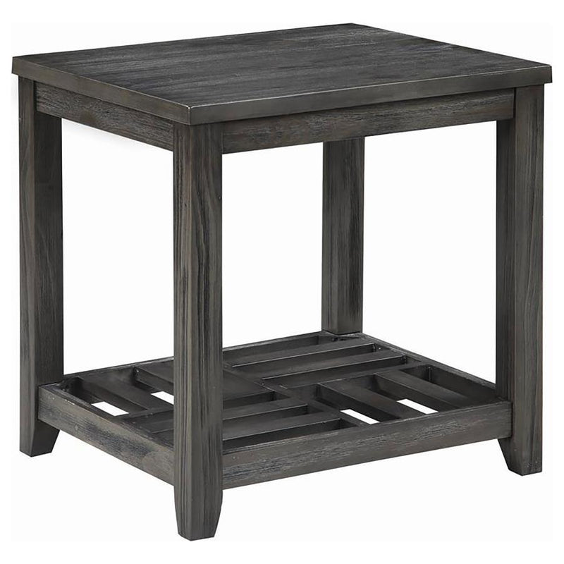 Cliffview - 1-Shelf Square Wood Side End Table - Gray - Atlantic Fine Furniture Inc