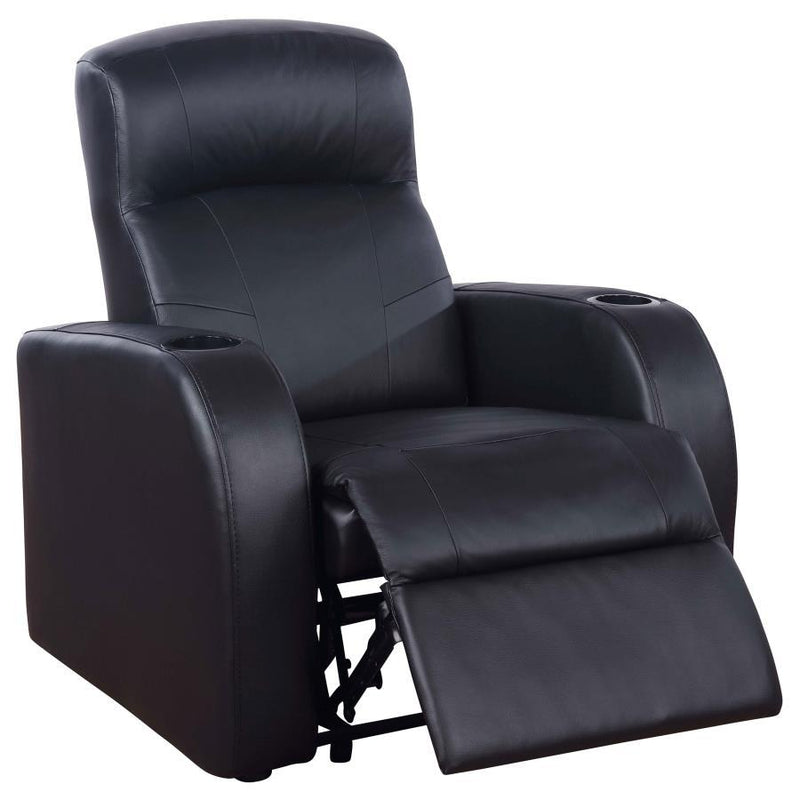 Cyrus - Upholstered Track Arm Recliner - Black