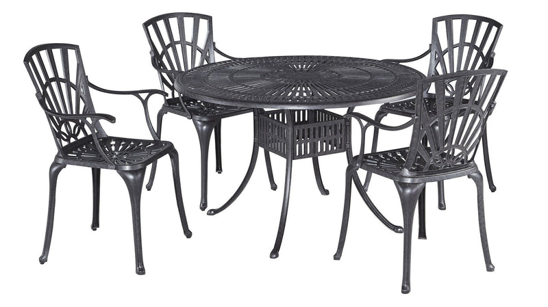 Grenada - 5 Piece Metal Outdoor Dining Set - Gray - 29"