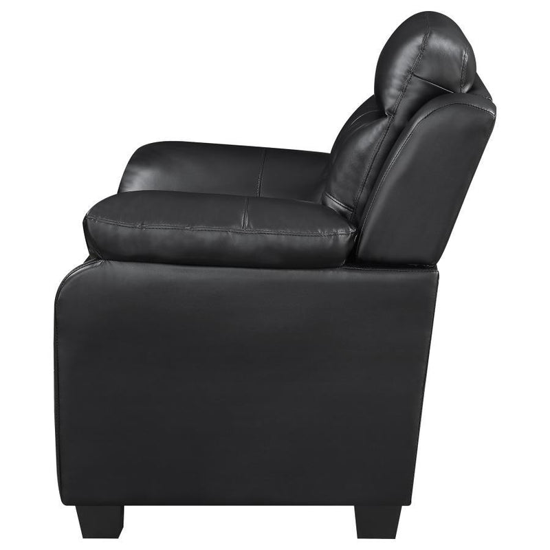 Finley - Upholstered Padded Arm Tufted Accent Chair - Black