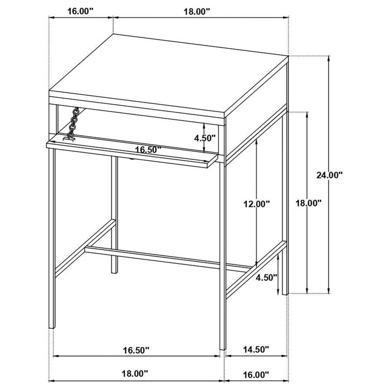 Stephie - Rectangular Side End Table With Storage - Honey Brown