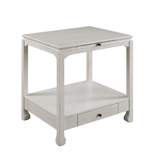 Seatlas - Accent Table - Antique White Finish - Atlantic Fine Furniture Inc