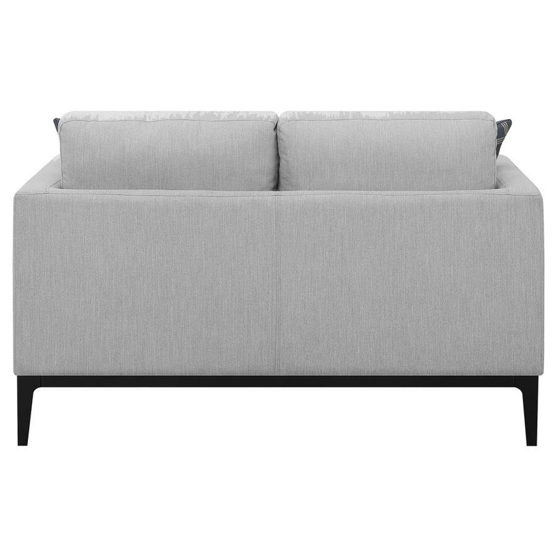 Apperson - Upholstered Track Arm Loveseat - Light Gray