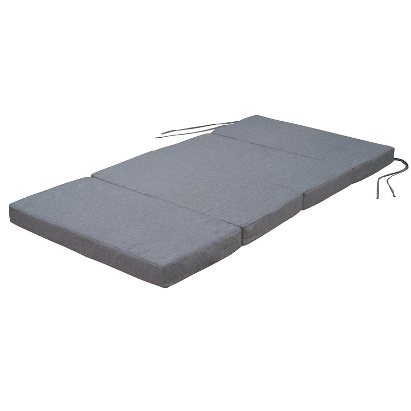 Twin Size Folding Mattress,Tri-fold,Washable Linen Cover,Straps, Bonded Foam,Non-waterproof,Gray(Adapted to LP000073)