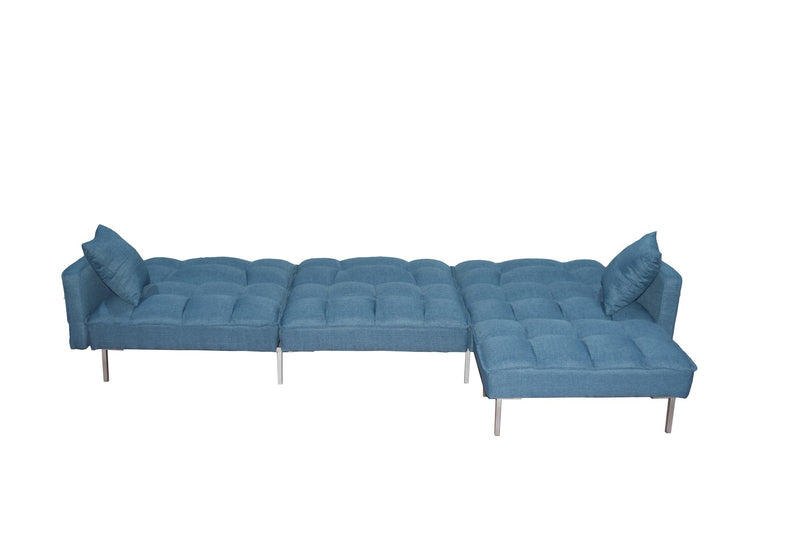 Sectional sofa couch sleeper blue