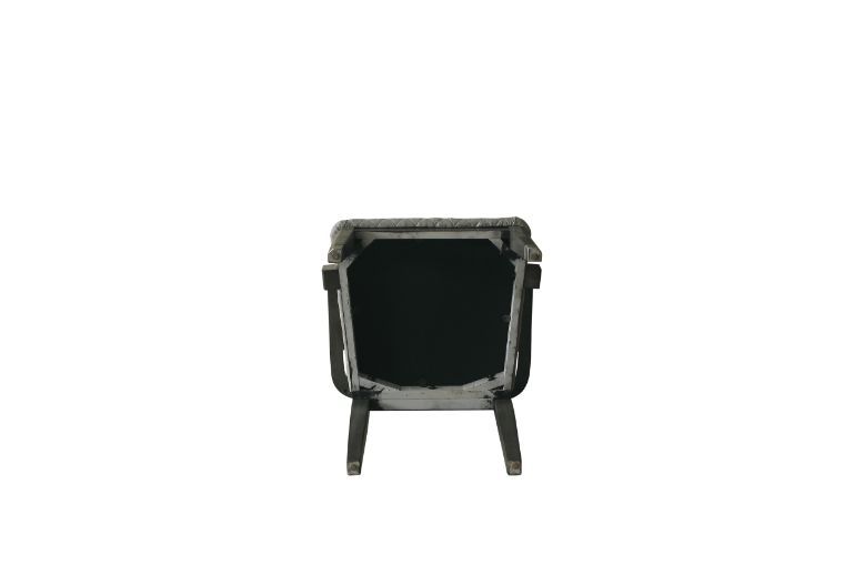 House - Beatrice Chair (Set of 2) - Two Tone Gray Fabric & Charcoal Finish