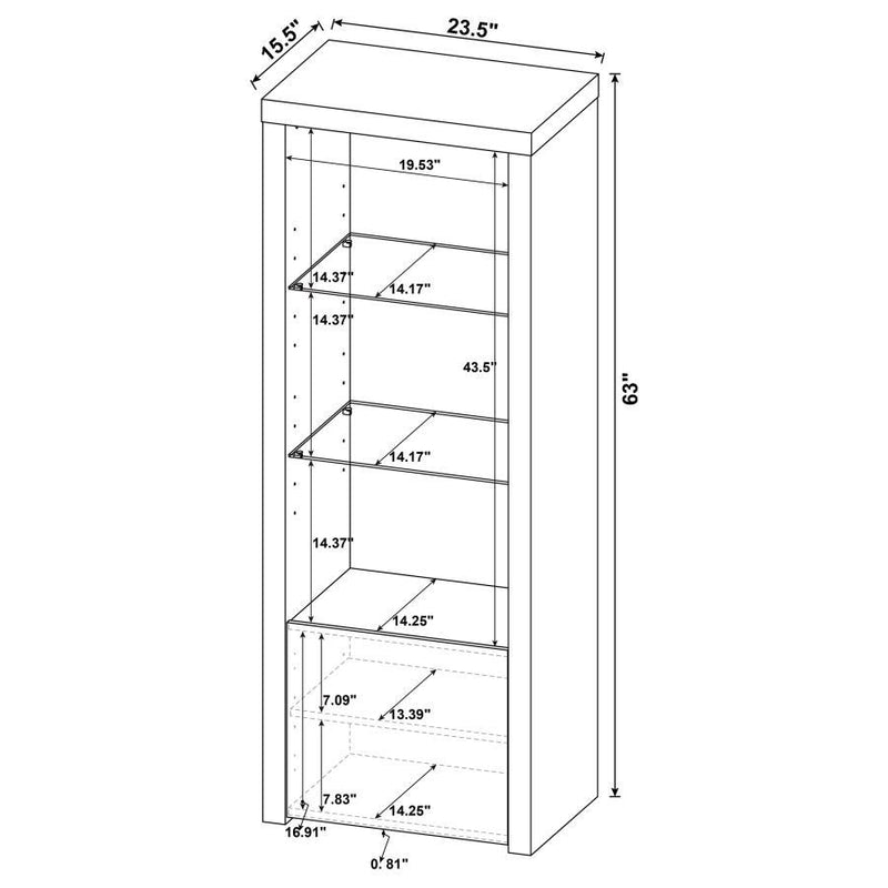 Jude - 3-Shelf Engineered Wood Media Tower - High Gloss White