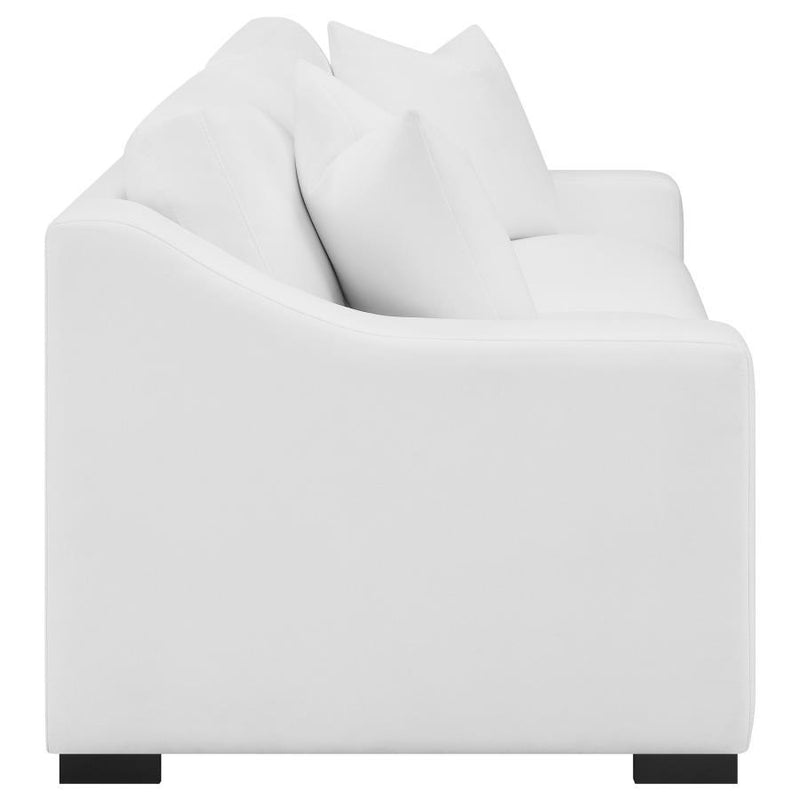 Ashlyn - Upholstered Sloped Arm Sofa - White