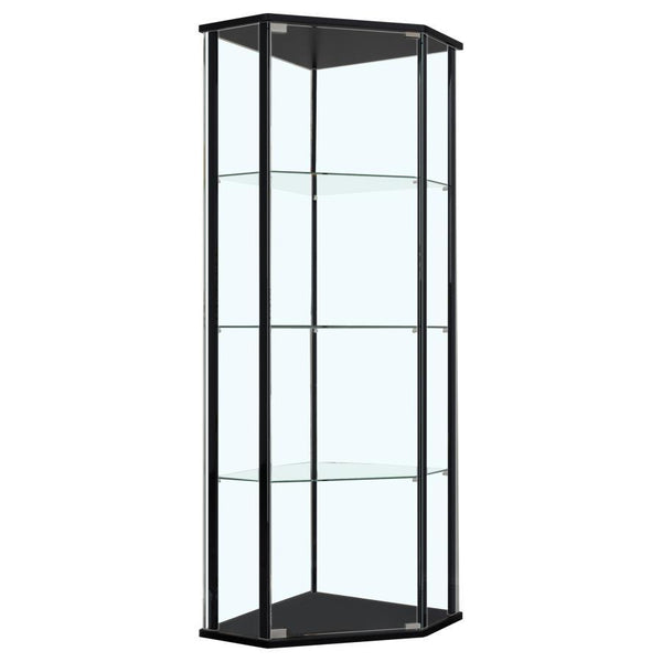 Zenobia - 4-Shelf Curio Cabinet Display Case - Black - Atlantic Fine Furniture Inc