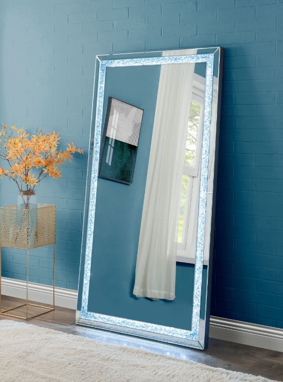 Noralie - Accent Mirror - Led, Mirrored & Faux Diamonds - Atlantic Fine Furniture Inc