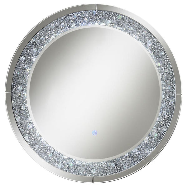 Lixue - Round Wall Mirror LED Lighting - Silver - Atlantic Fine Furniture Inc