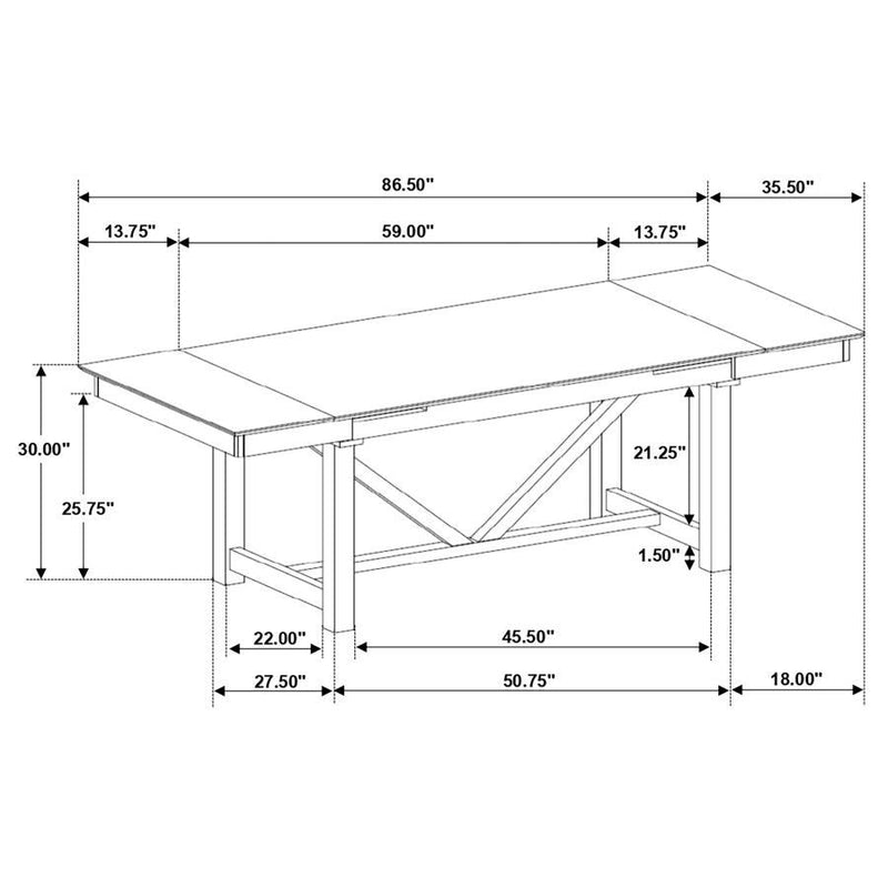 Malia - Rectangular Extension Leaf Dining Table - Oak