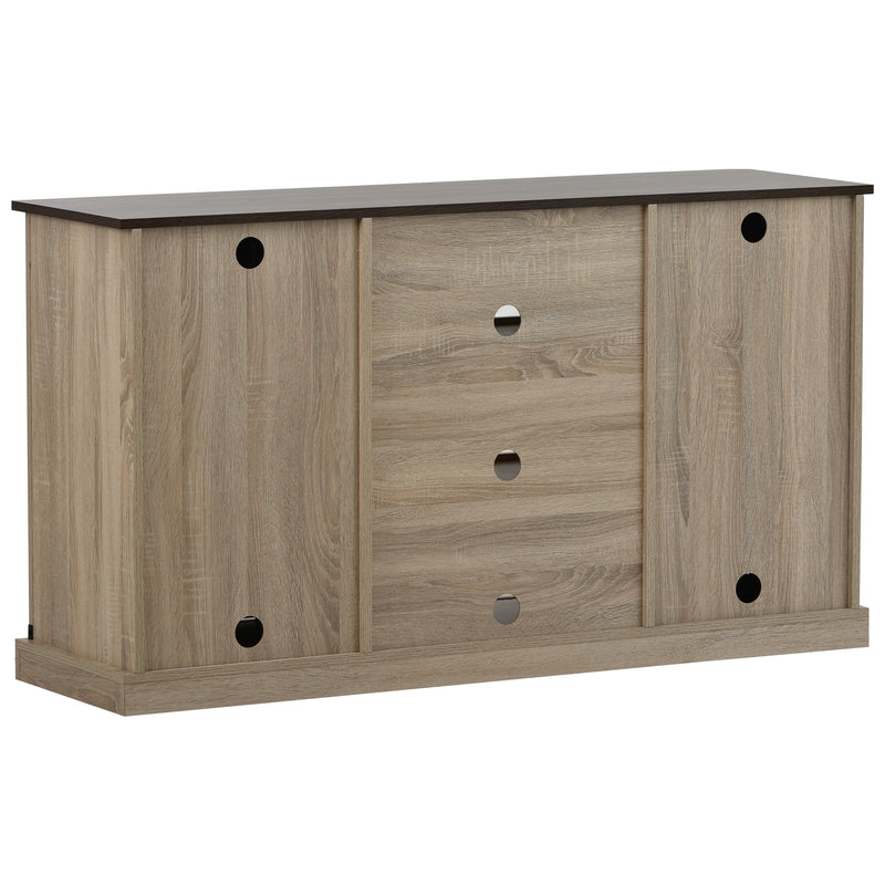 U-Can TV Stand with 2 Adjustable Panels Open Style Cabinet, Sideboard for Living room, Walnut