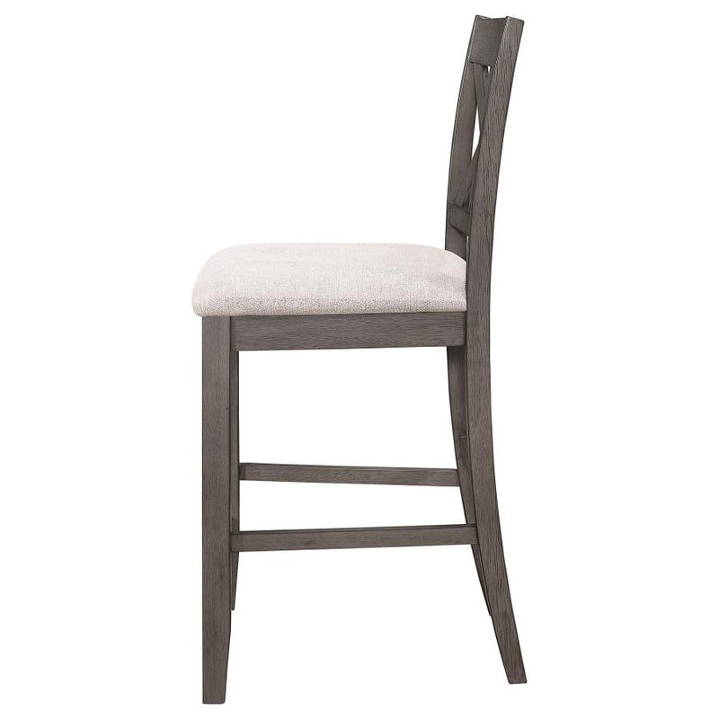 Athens - Wood Counter Chair With Cushion (Set of 2) - Barn Gray - Atlantic Fine Furniture Inc