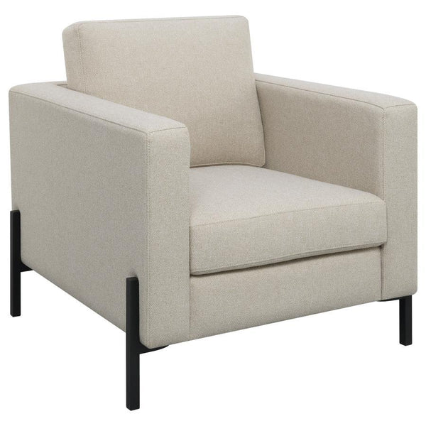 Tilly - Upholstered Track Arm Accent Chair - Oatmeal