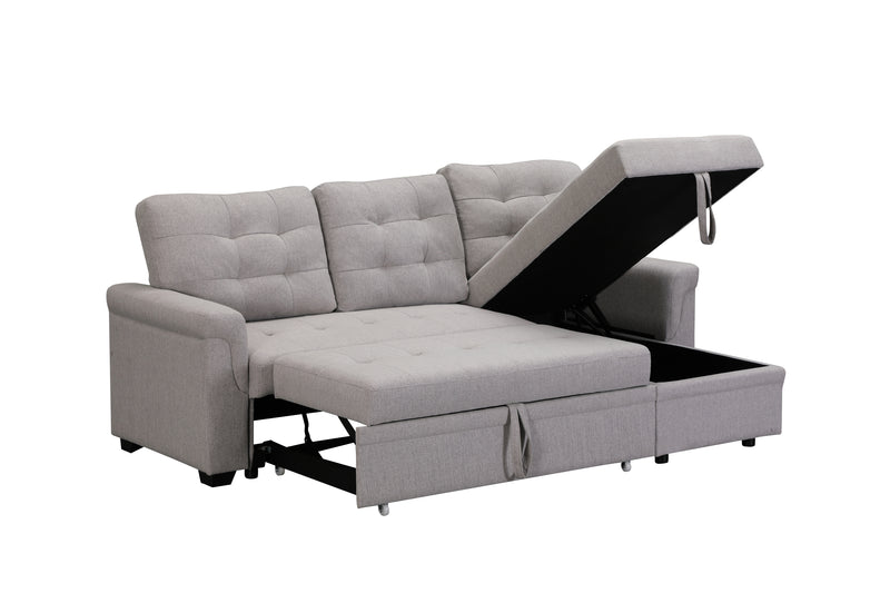 Upholstery Sleeper Sectional Sofa Gray