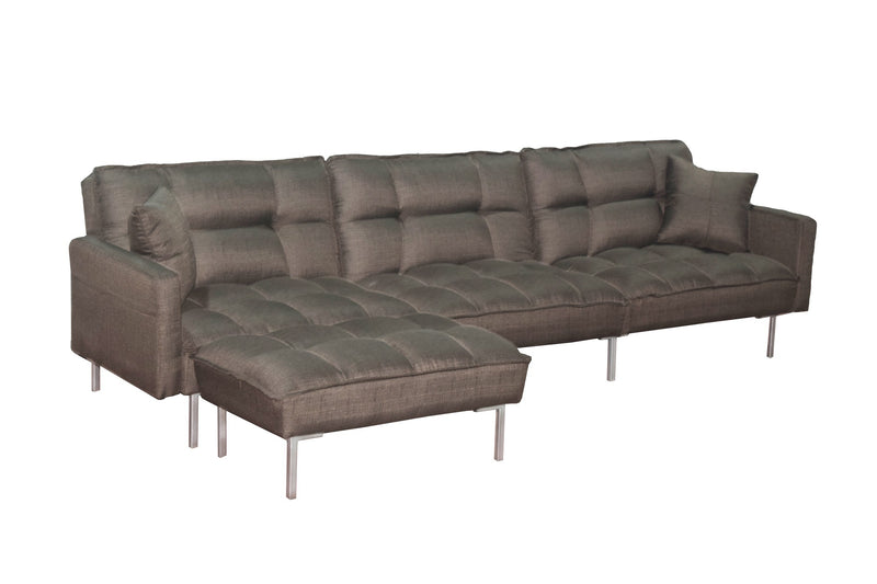 Sectional sofa couch sleeper brown