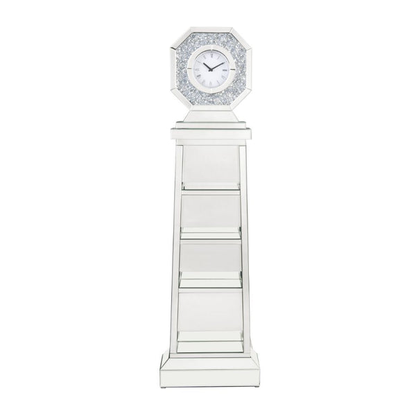 Noralie - Grandfather Clock - Mirrored & Faux Diamonds - 63" - Atlantic Fine Furniture Inc