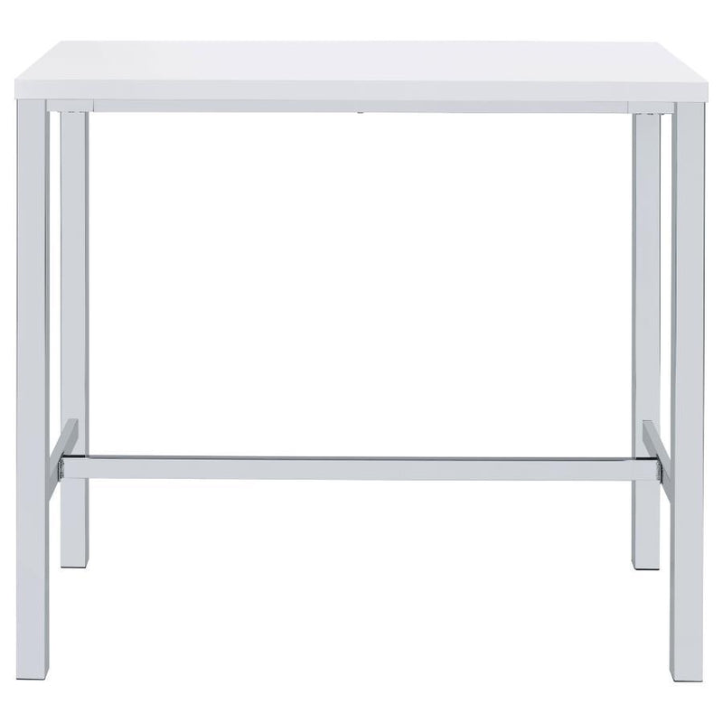 Natividad - 5 Piece Pub Height Bar Table Set - White High Gloss - Atlantic Fine Furniture Inc