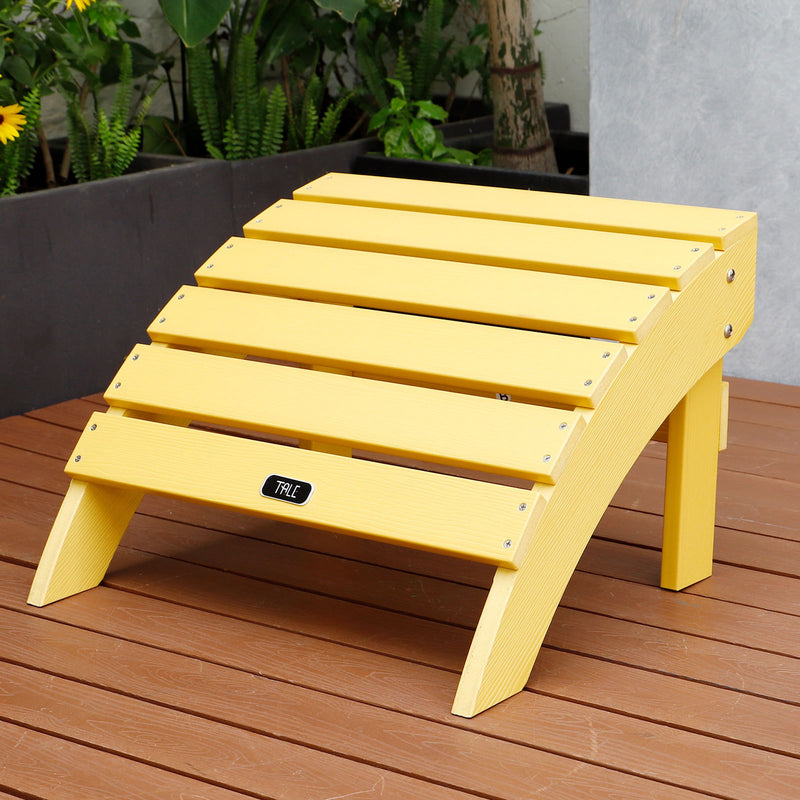 TALE Adirondack Ottoman Footstool All-Weather and Fade-Resistant Plastic Wood for Lawn Outdoor Patio Deck Garden Porch Lawn Furniture Yellow