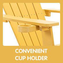 TALE Adirondack Chair Backyard Furniture Painted Seating with Cup Holder All-Weather and Fade-Resistant Plastic Wood for Lawn Outdoor Patio Deck Garden Porch Lawn Furniture Chairs Yellow