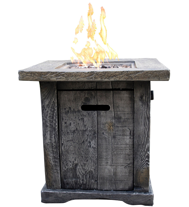 Santiago Wood Look Outdoor Gas Fire Pit