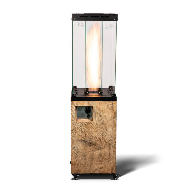 Wood-effect 41,000 BTU Outdoor Propane Standing Patio Heater