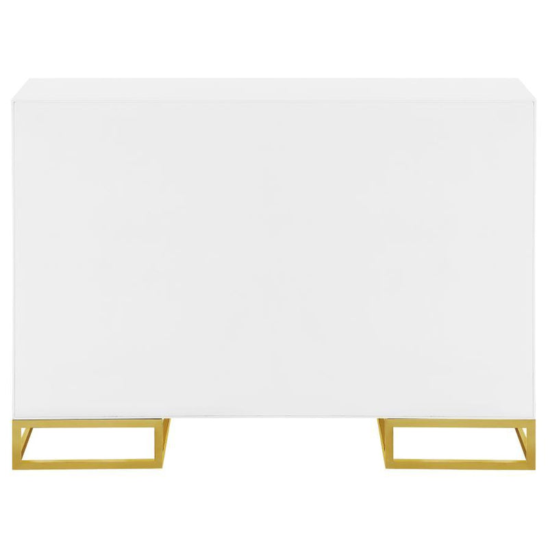 Elsa - 2 Door Wood Storage Accent Cabinet - White And Gold